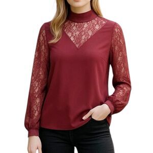 Primark Blouse Sz 4 Victorian Inspired  Lace Long Sleeve Romantic Evening Date